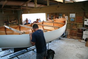 boat in shed on trailer july 2014